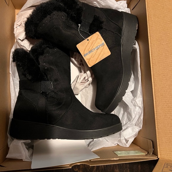 Sketchers keepsake wedge Fur-ever boots - Picture 1 of 4